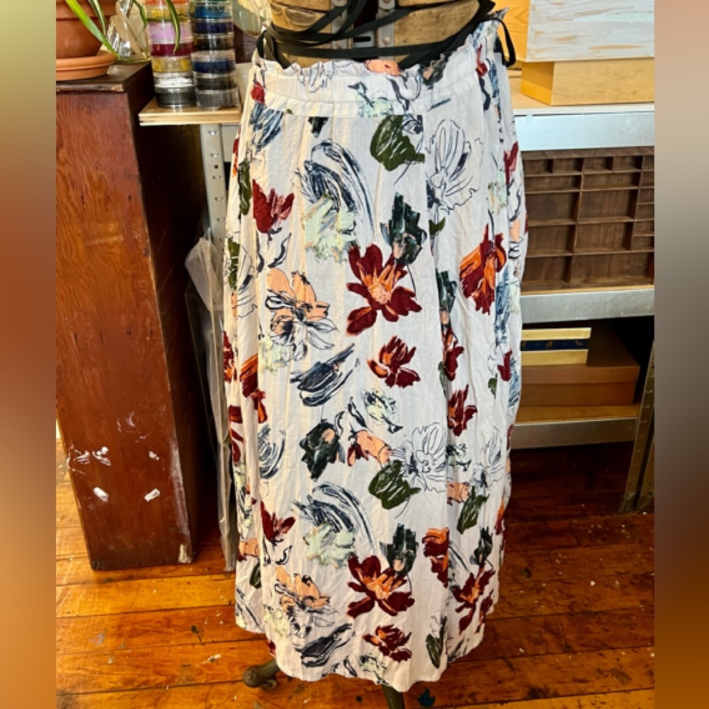 Flowing floral skirt